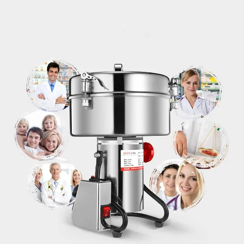 4500G Commercial Grain Grinder High Speed 220V Cereals Medicinal Materials Spices Powder Crusher Stainless Steel Coffee Grinder