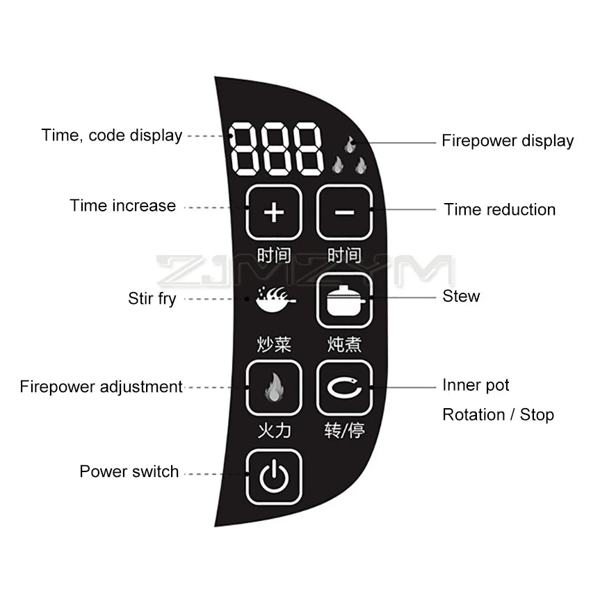6L Multi Cooker Full Automatic Intelligent Cooker Stir Frying Cooking Machine Non-stick Cooking Wok Pot Touch Panel Cooker Robot