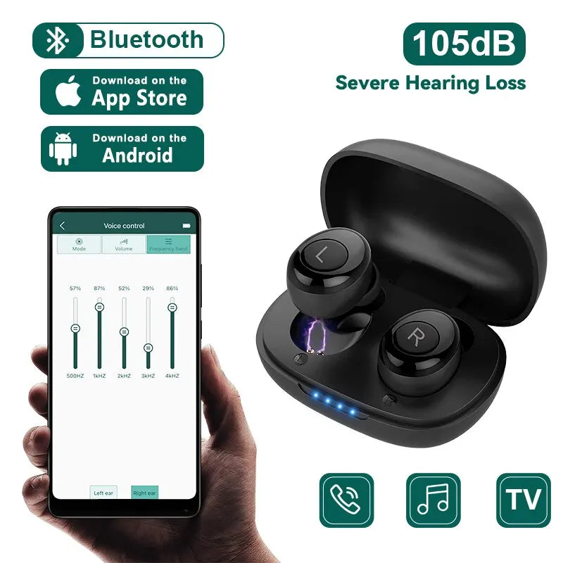 Bluetooth Hearing Aids Rechargeable Hearing Aid APP Digital Sound Amplifiers For Deafness Wireless Aparelho Auditivo Audifonos