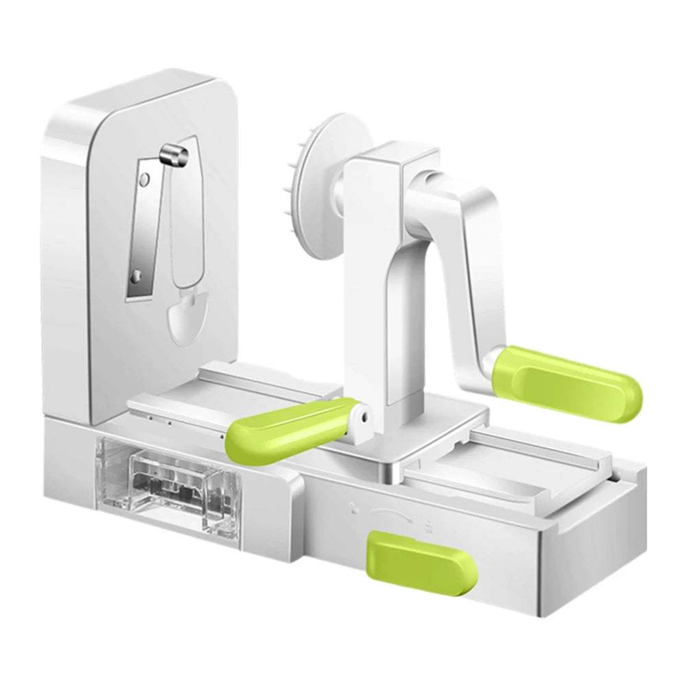 Foldable Vegetable Spiralizer with Extra Blade Box Hand Crank Grater Vegetable Shredder with Handle for Cucumber Potato Zucchini
