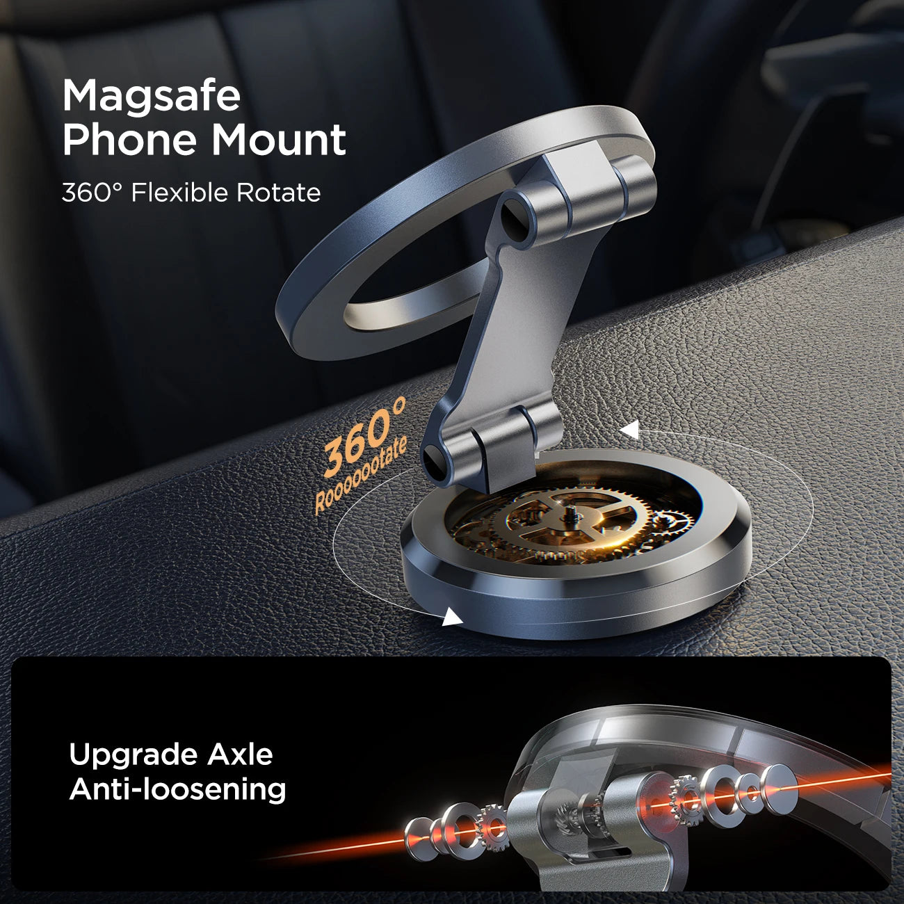 Joyroom Alloy Foldable Car Phone Holder for MagSafe 360° Adjustable Magnetic Car Mount Stand for iPhone 15 14 13 12 Pro Max