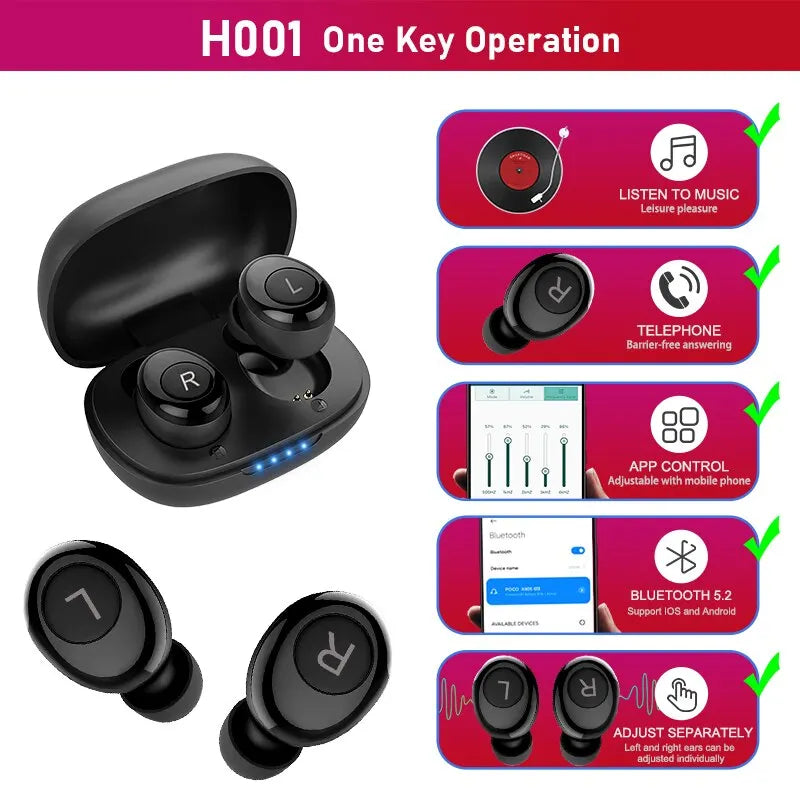 Bluetooth Hearing Aids Rechargeable Hearing Aid APP Digital Sound Amplifiers For Deafness Wireless Aparelho Auditivo Audifonos