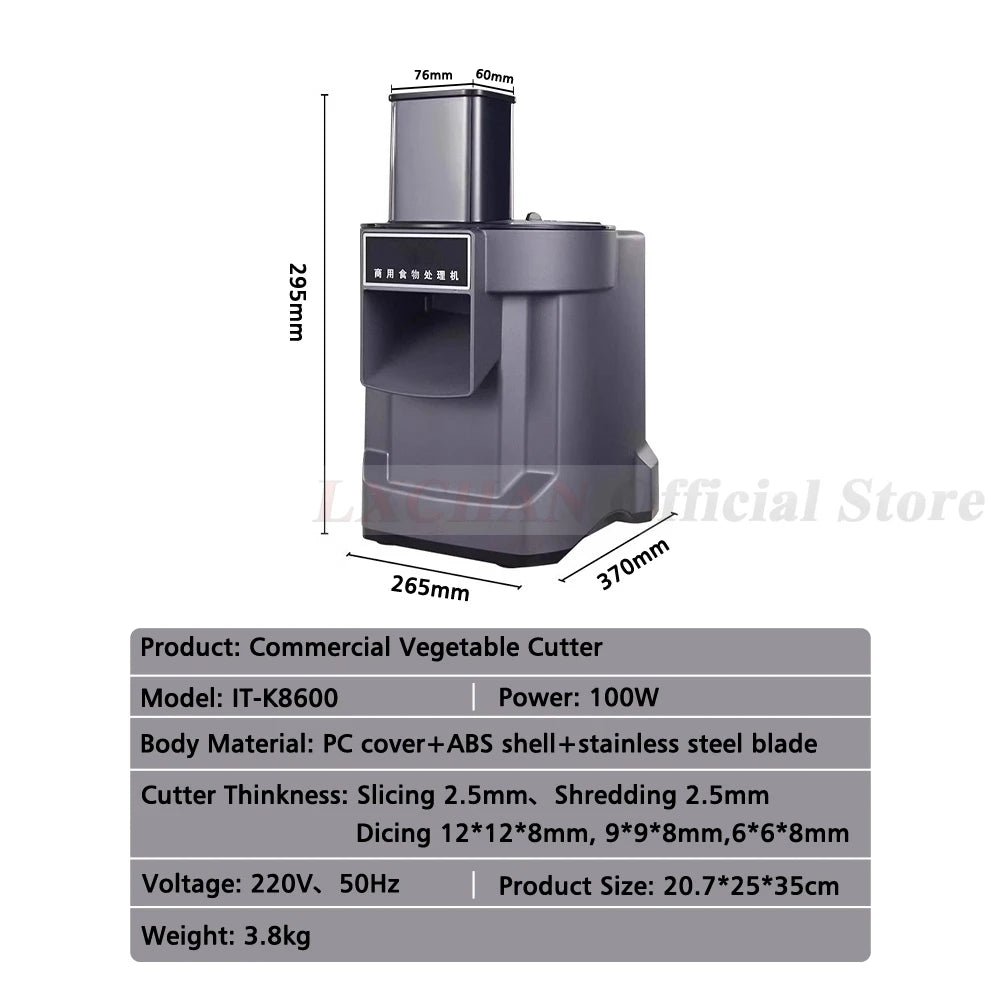 LXCHAN K8600 Vegetable Cutter Slicing Shredding Dicing Maker Multifunctional Food Processor with 3 Blade Multifunctional Cutter