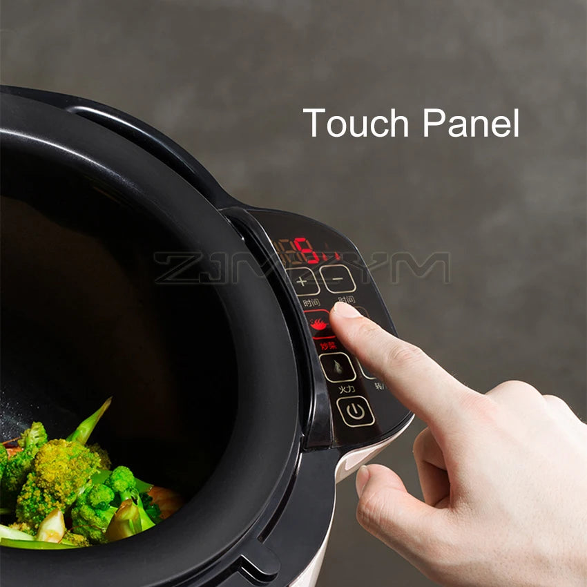 6L Multi Cooker Full Automatic Intelligent Cooker Stir Frying Cooking Machine Non-stick Cooking Wok Pot Touch Panel Cooker Robot