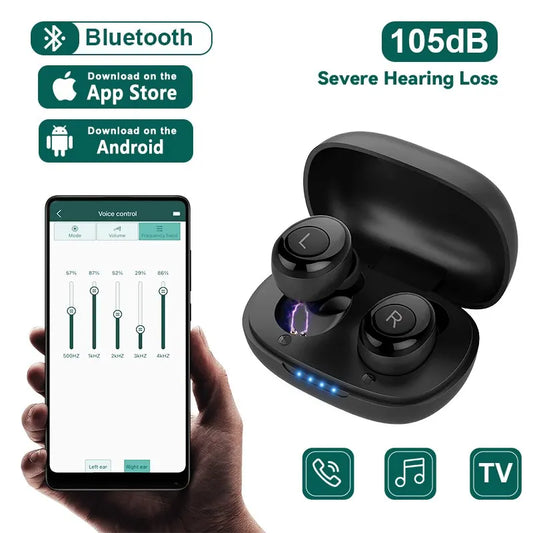 Bluetooth Hearing Aids Rechargeable Hearing Aid APP Digital Sound Amplifiers For Deafness Wireless Aparelho Auditivo Audifonos